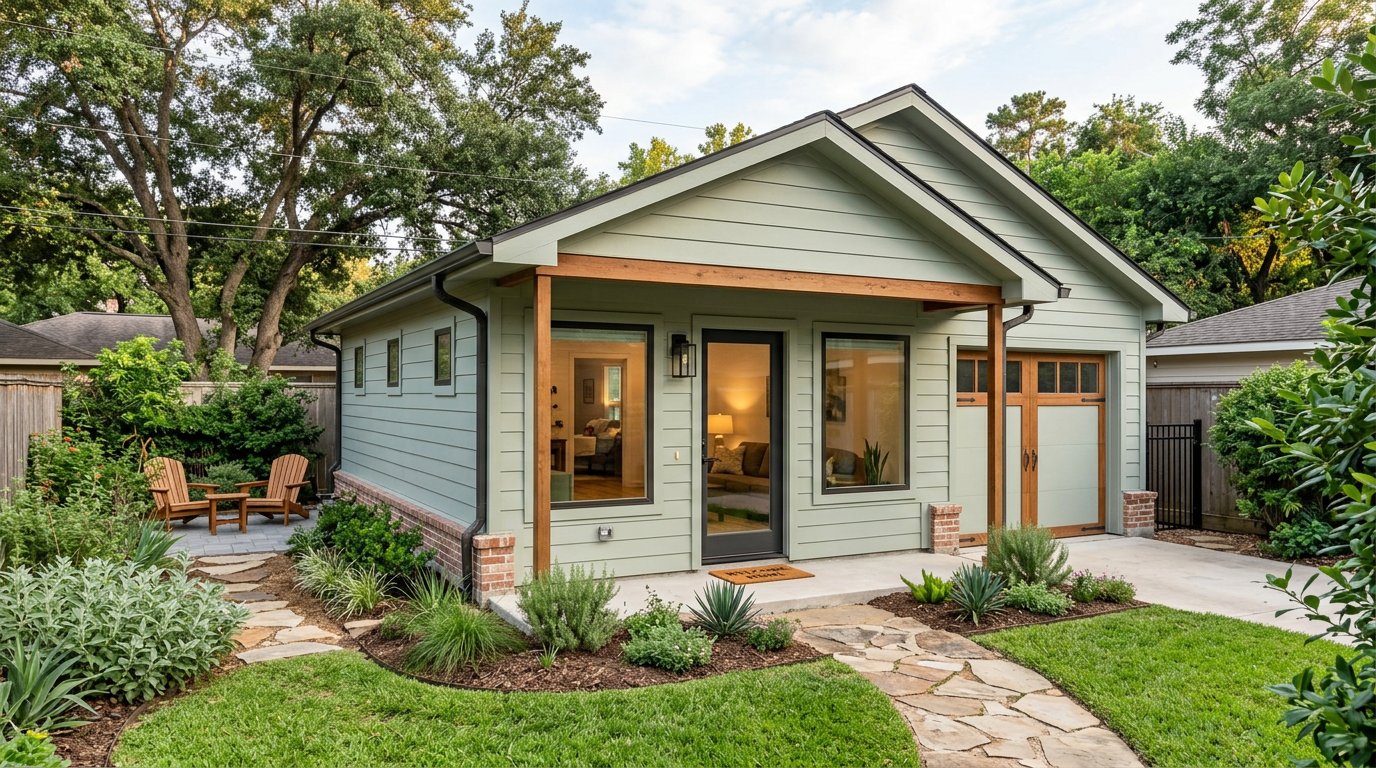 Garage converted to one bedroom guest suite