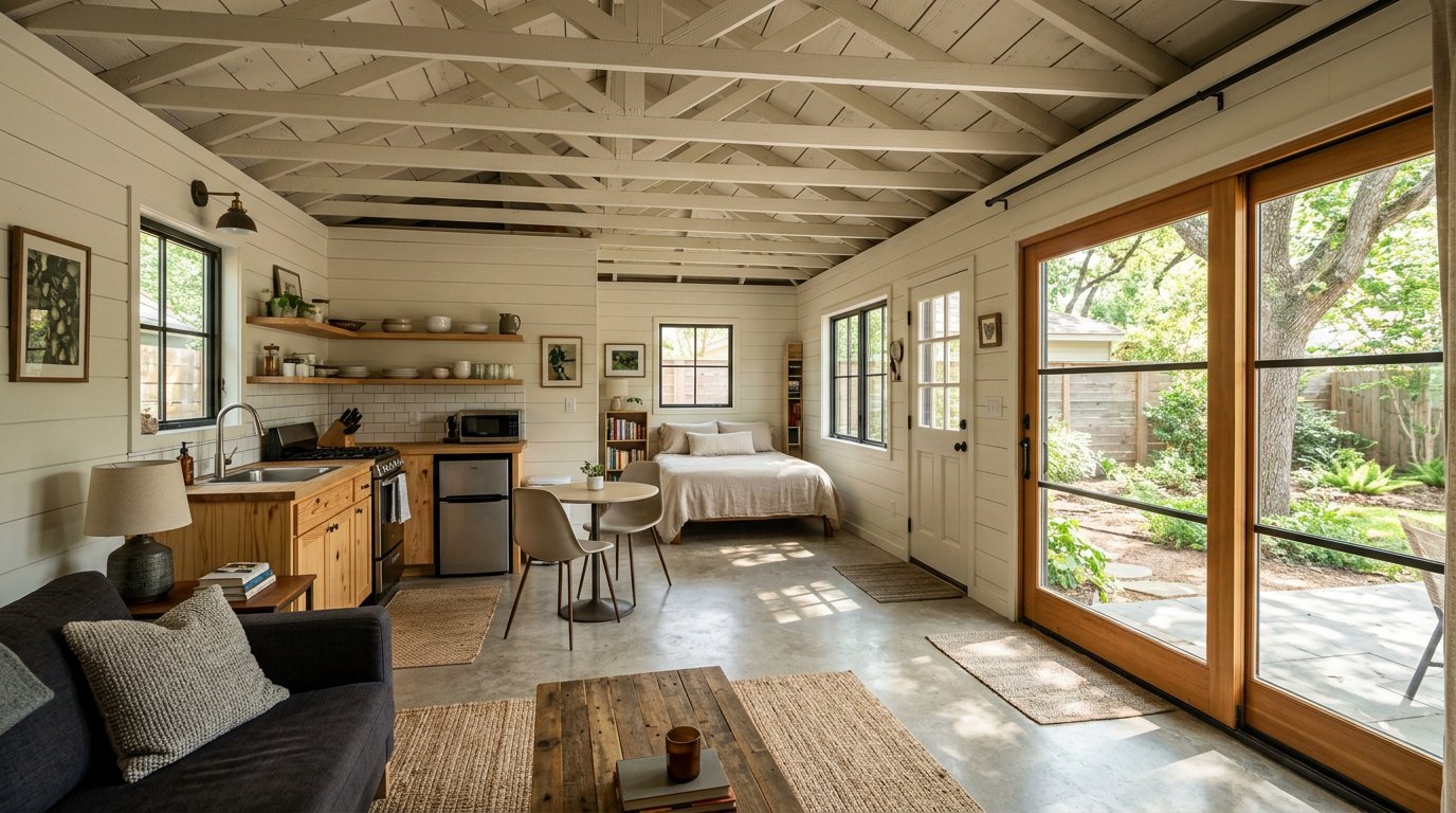 Garage conversion studio interior
