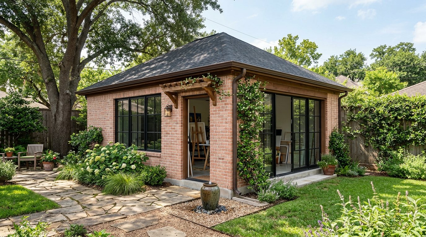 Converted garage as art studio
