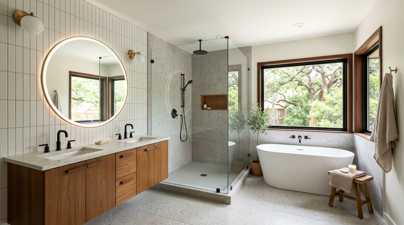 Mid-century modern bathroom