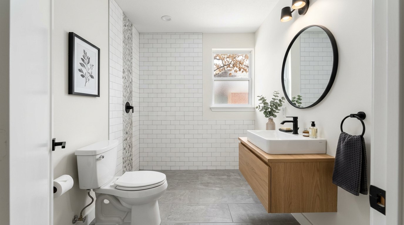Compact half bath renovation