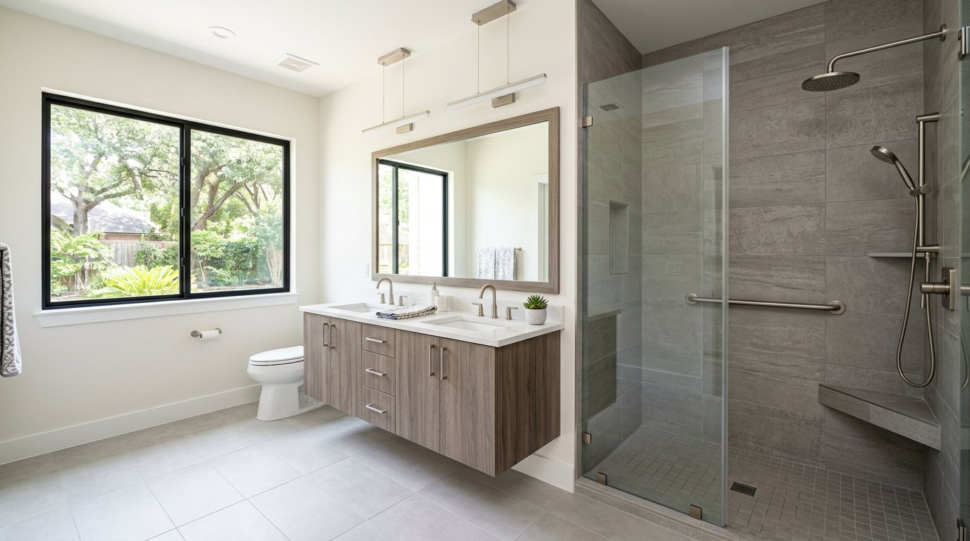 Accessible walk-in shower remodel