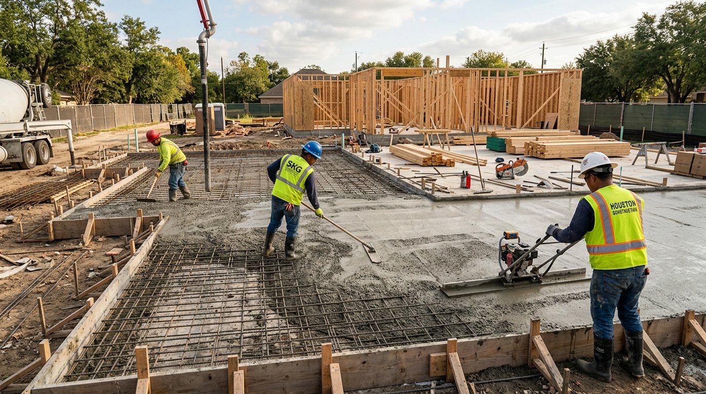 Foundation pour and slab