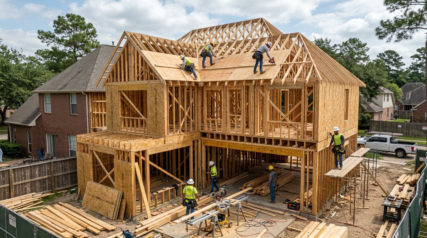 Whole home framing under roof