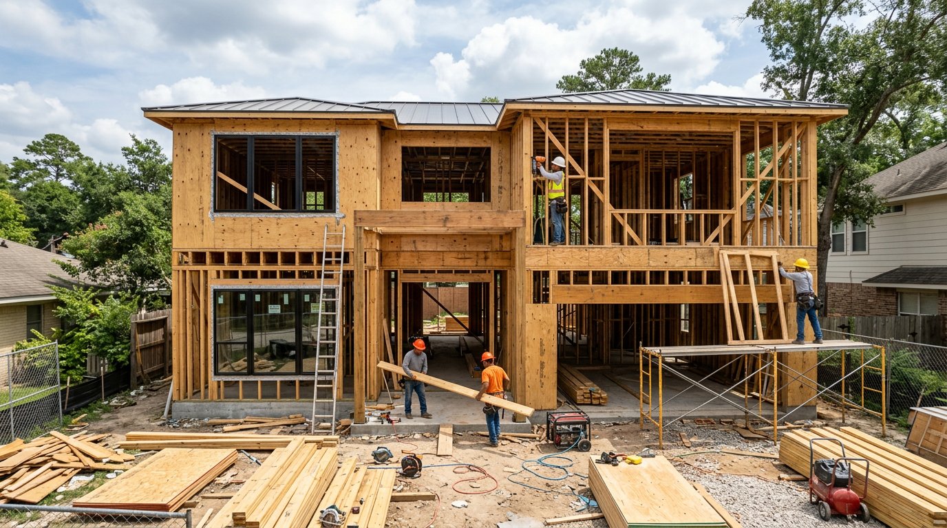 Modern new build front exterior
