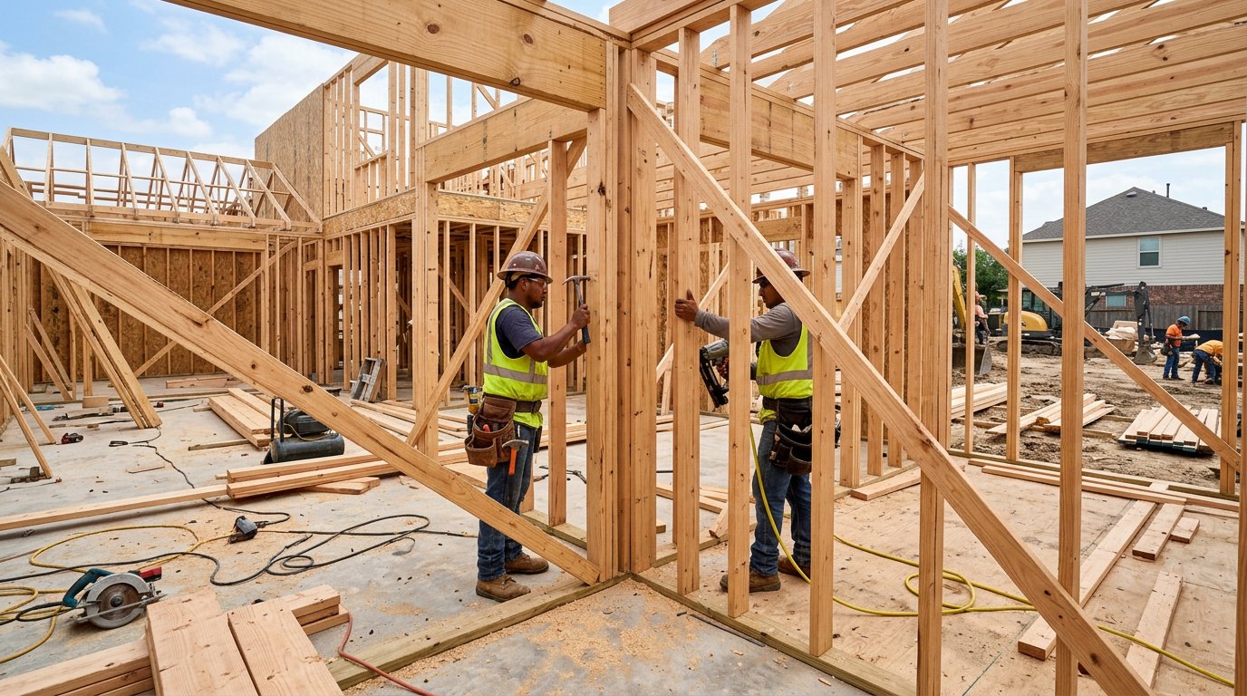 New construction wall framing detail