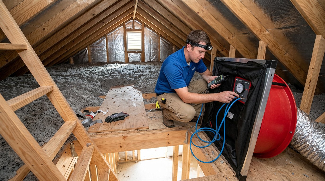 Energy audit blower door test
