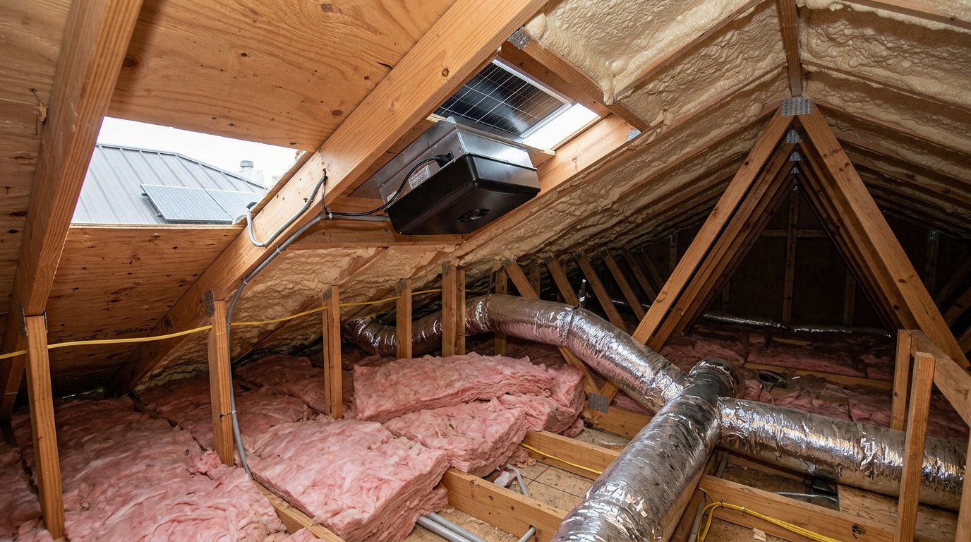 Solar attic fan