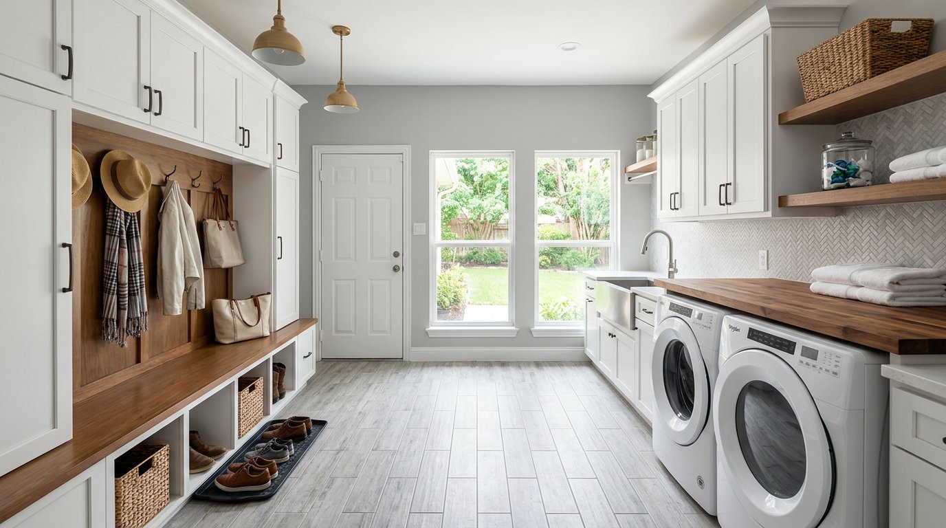 Mudroom and laundry combo remodel