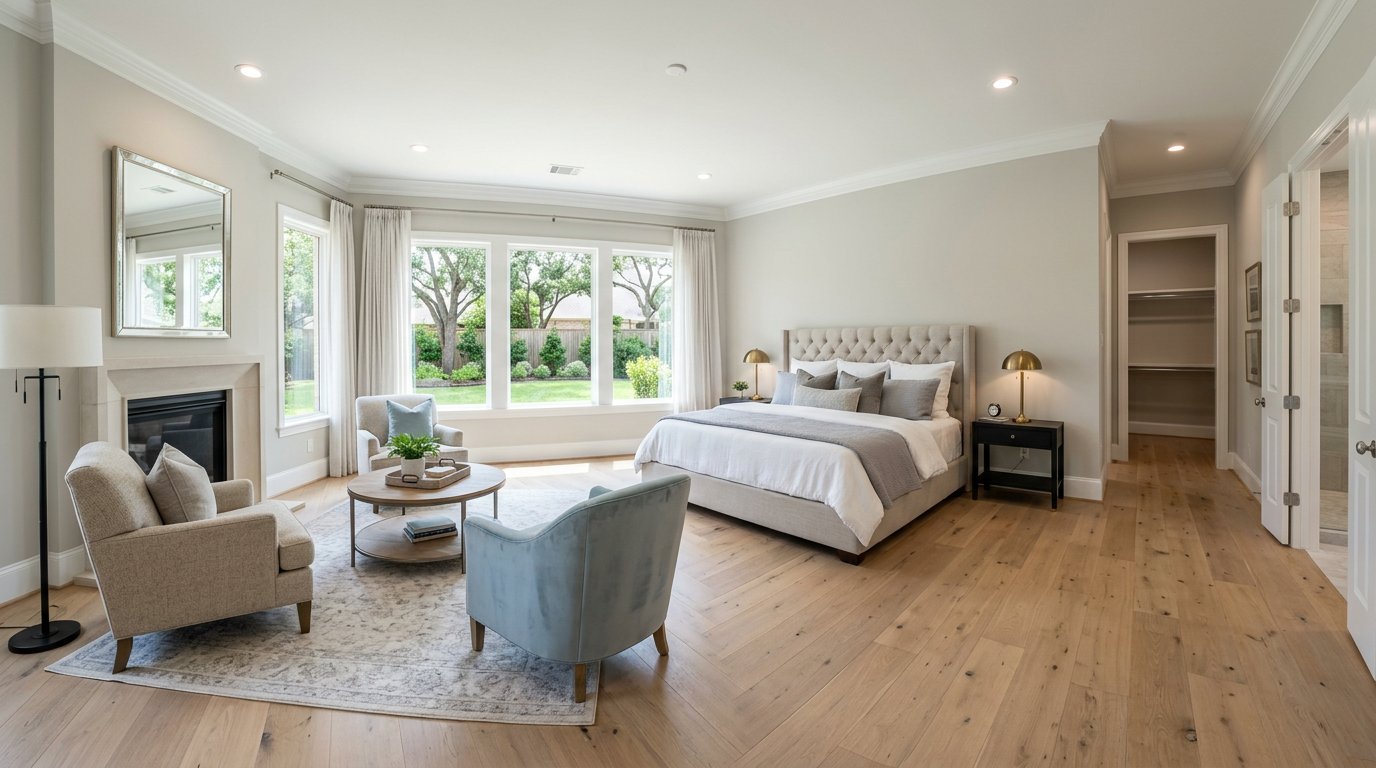 Master suite addition with sitting area