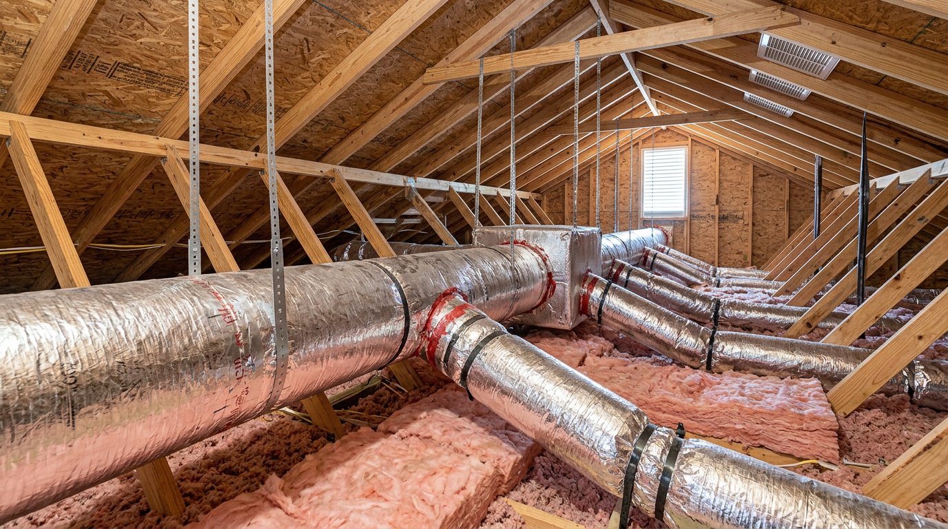 HVAC ducts in attic