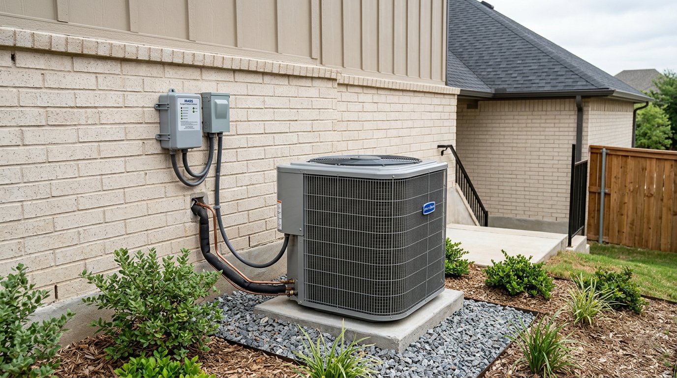 Outdoor condenser with surge protector