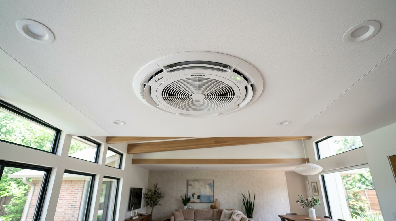 Ductless cassette in ceiling
