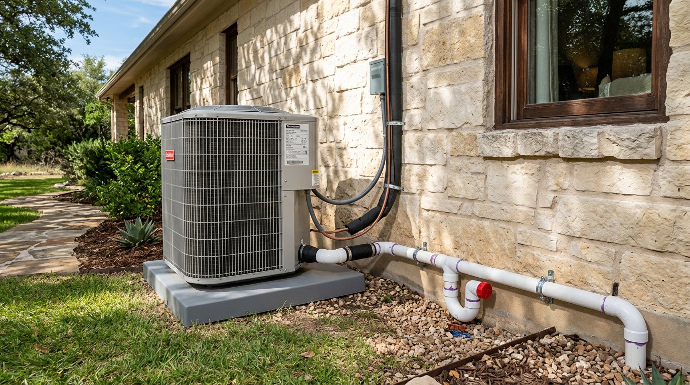 PVC condensate line install