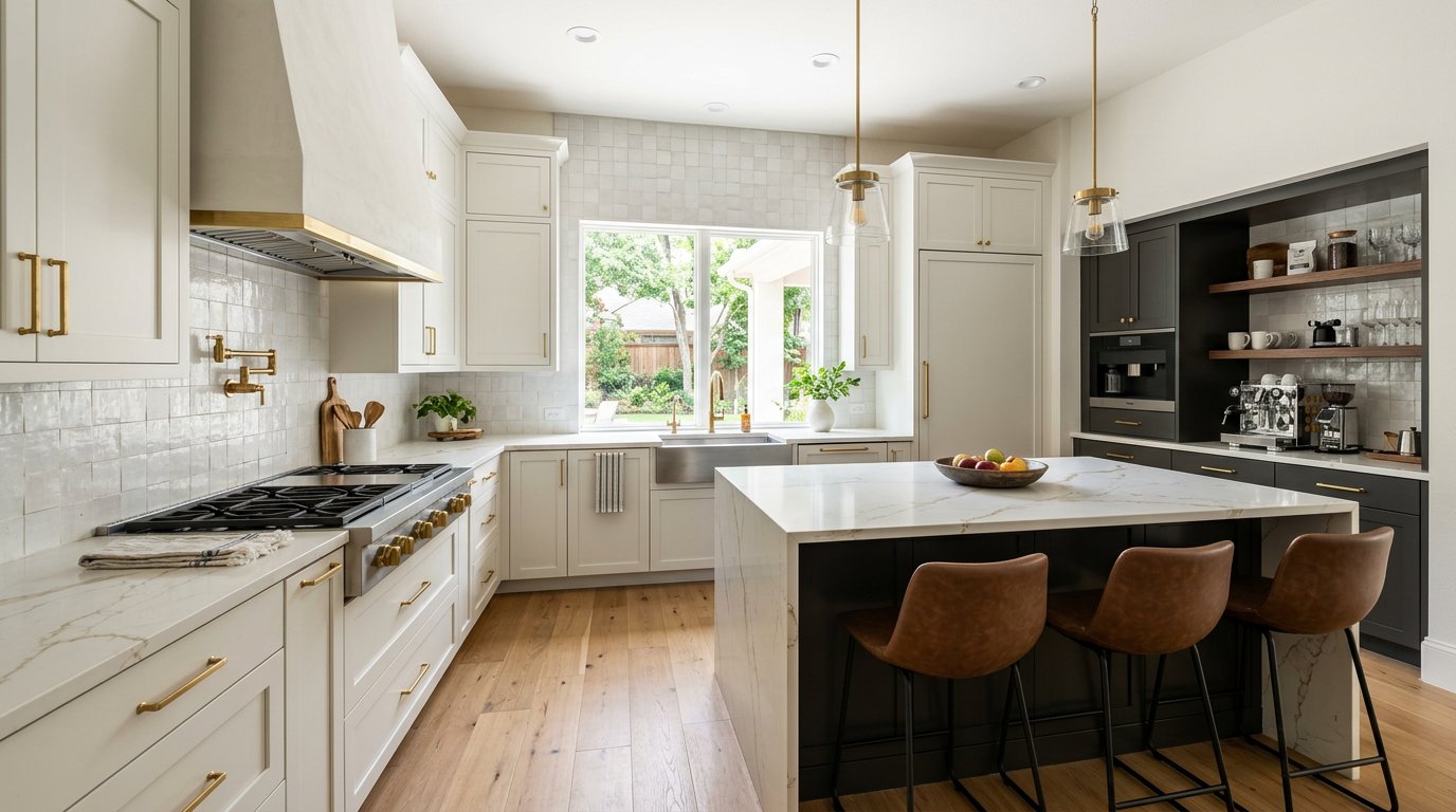 Luxury kitchen with built-in espresso bar