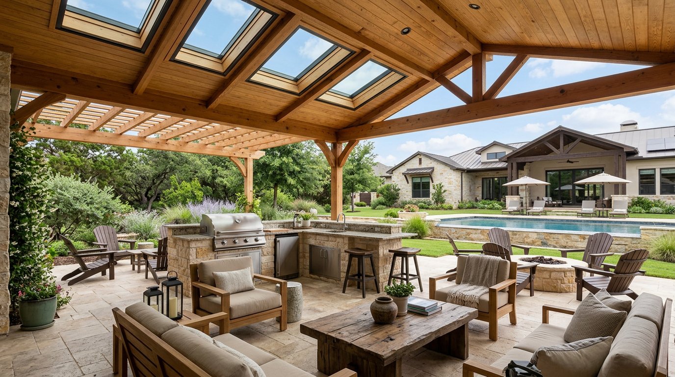 Patio cover with skylights