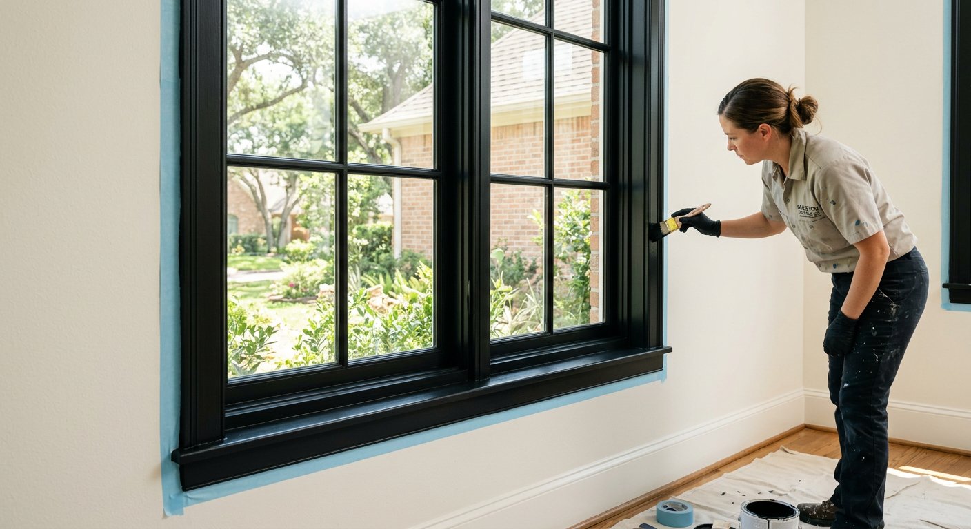 Black painted window trim