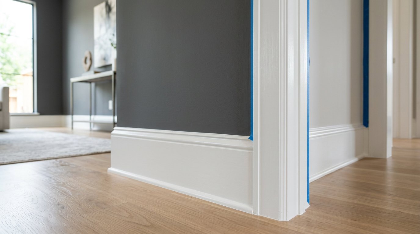 Trim and baseboard fresh white