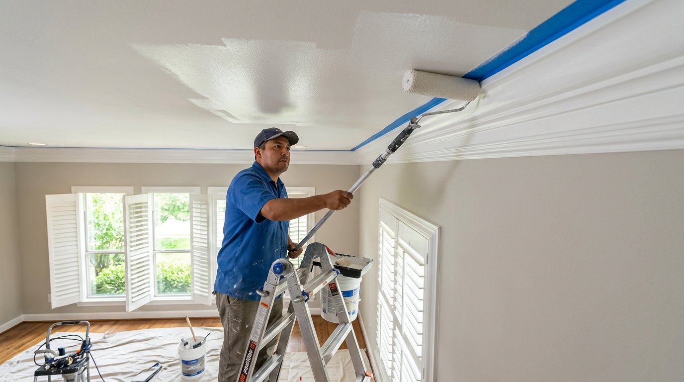 Ceiling repaint with crown molding