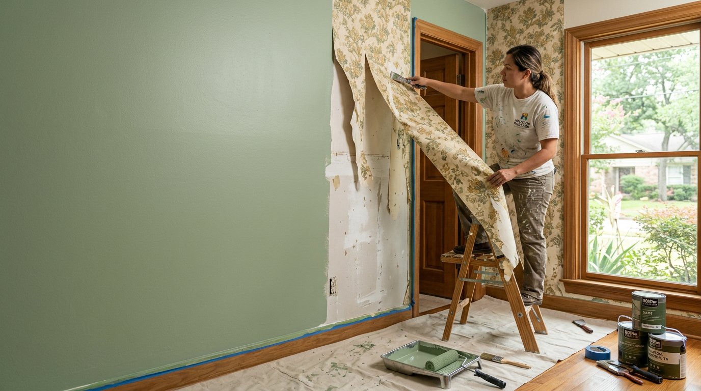 Wallpaper removal and repaint