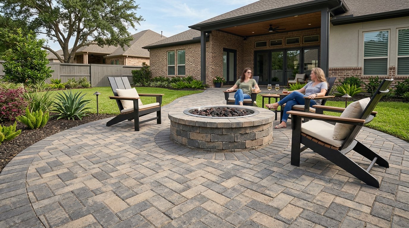 Paver fire pit area