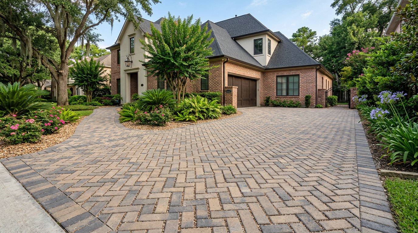 Permeable paver driveway