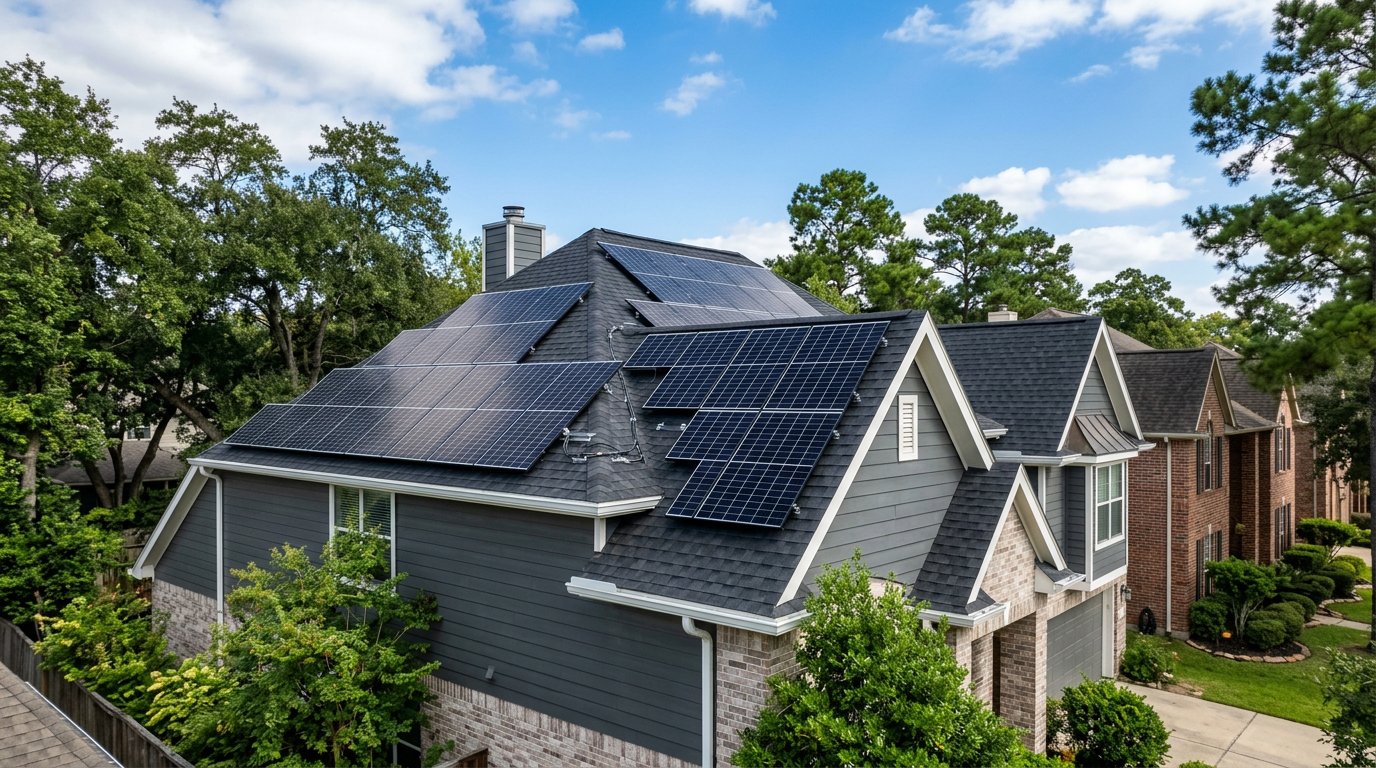 Rooftop solar panel array