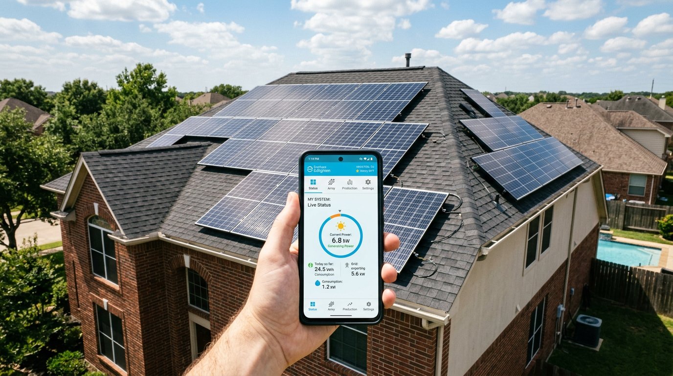 Solar monitoring app on phone