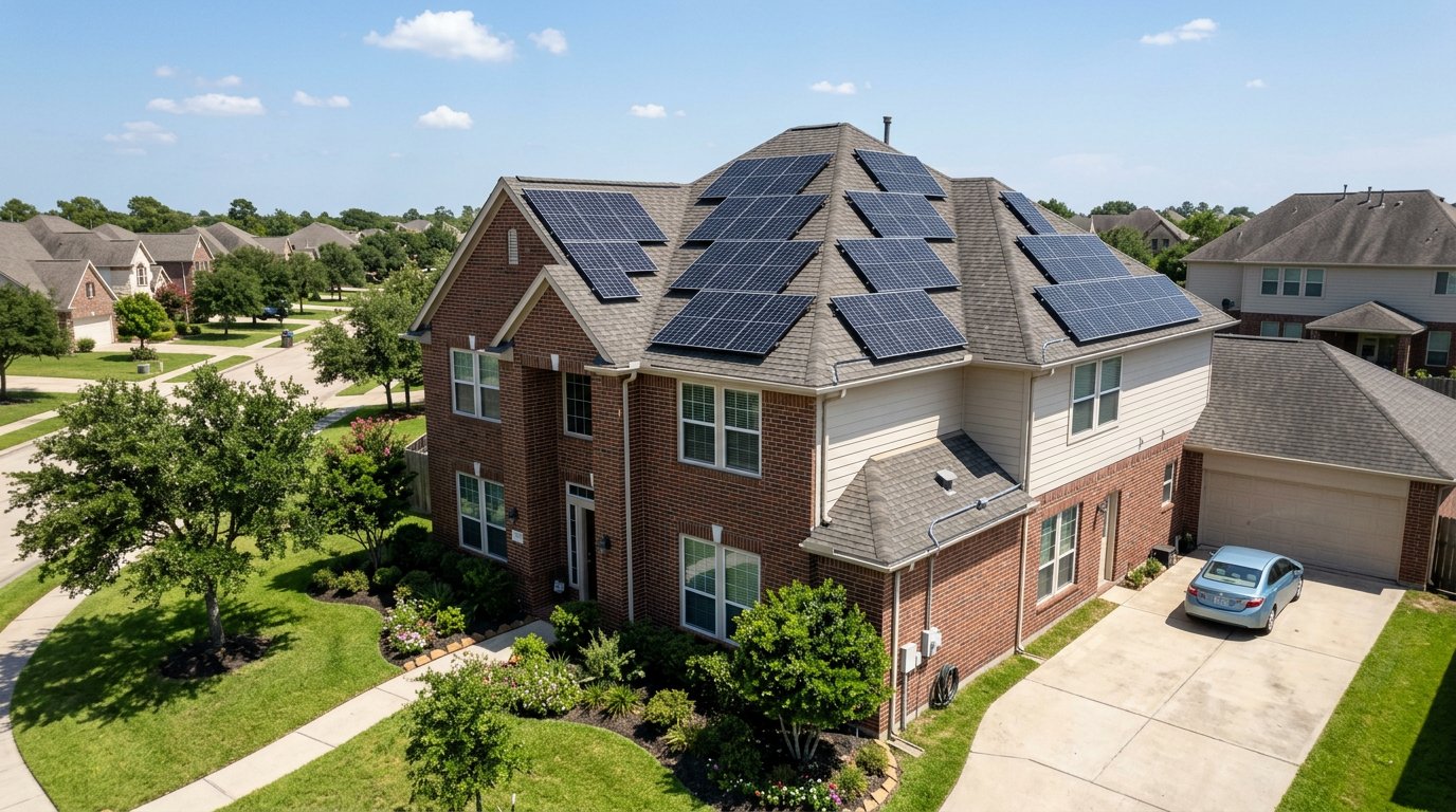 Two story home with full solar