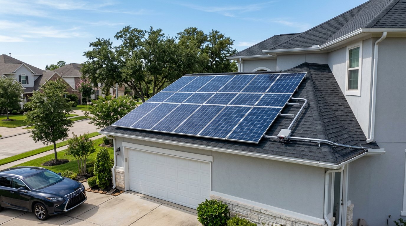 Garage roof solar install