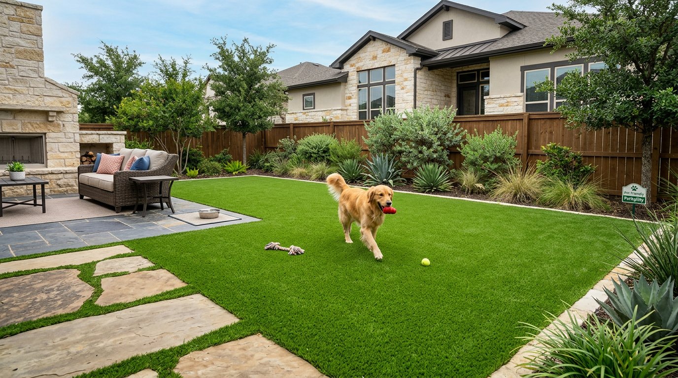Pet friendly turf yard