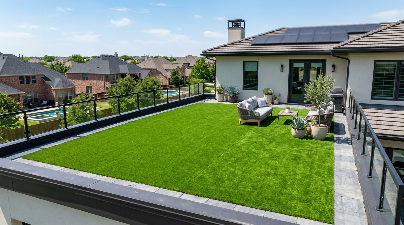 Rooftop turf install