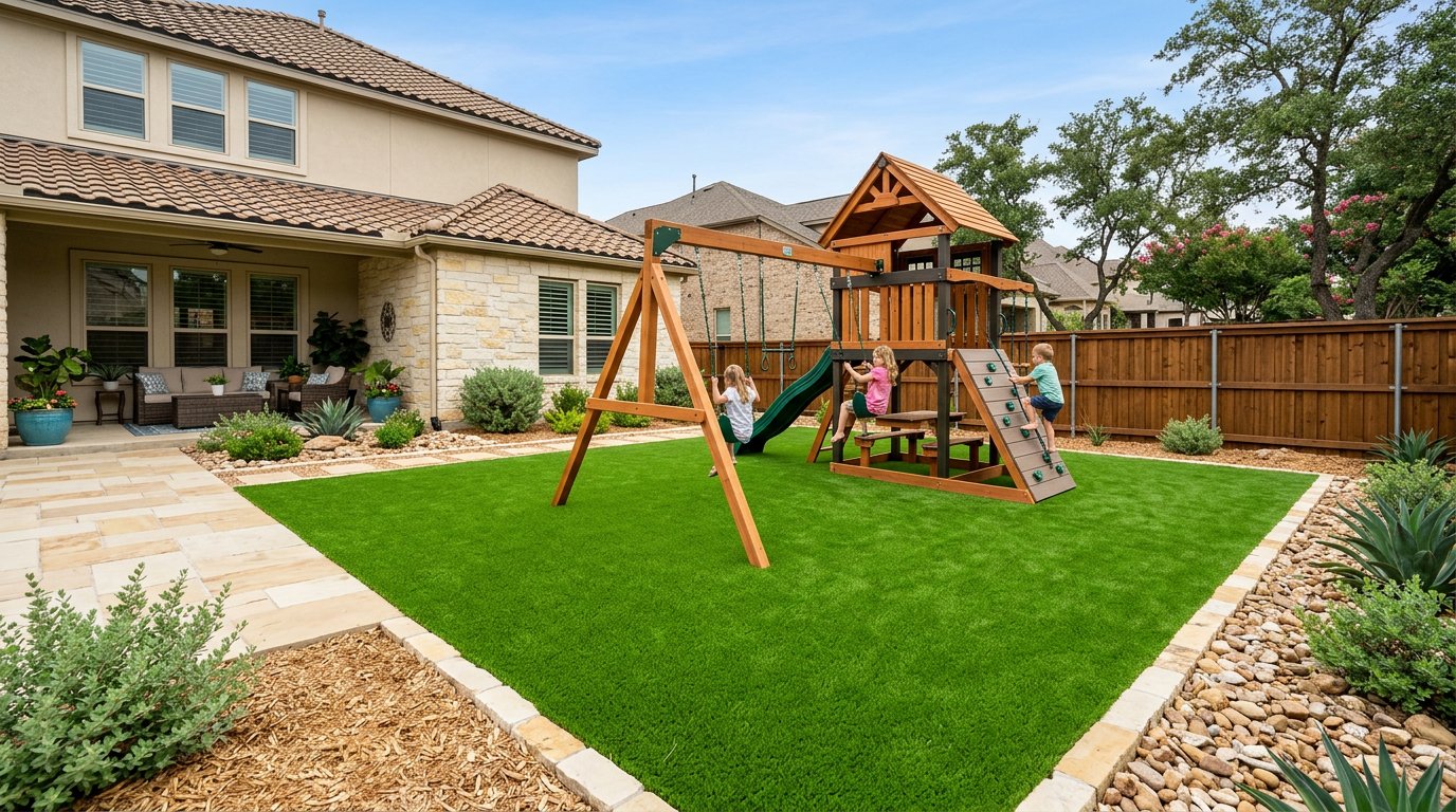 Turf playground area