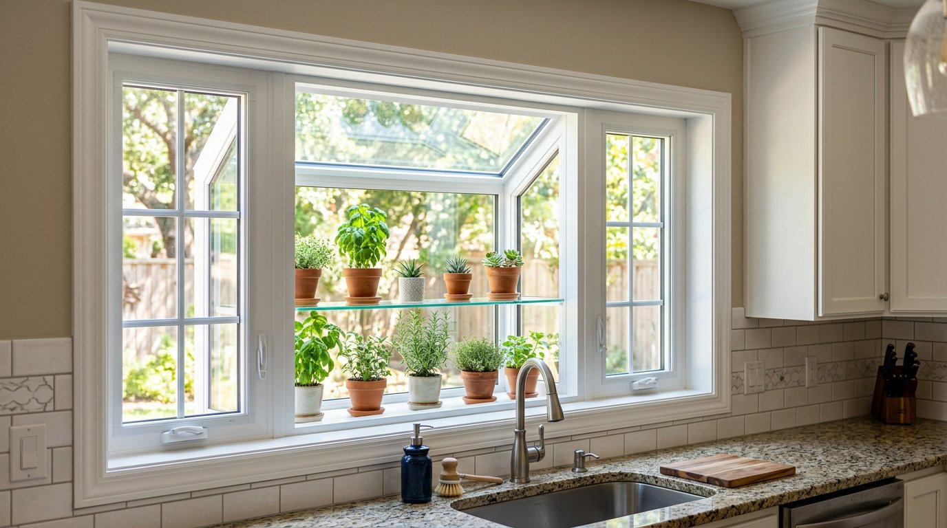 Garden window in kitchen